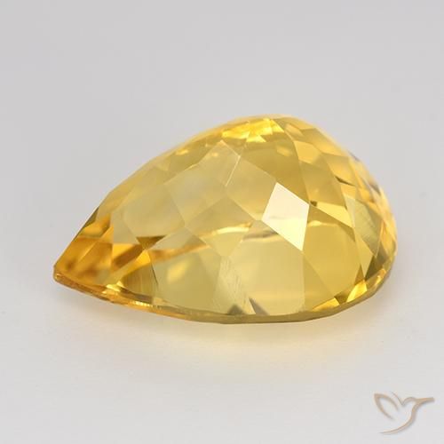 Citrine Doré moyen naturelle En forme de poire, 8.81 ct, VVS-VS