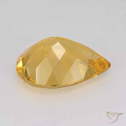 Citrine Orange Doré naturelle En forme de poire, 6.77 ct, VVS-VS