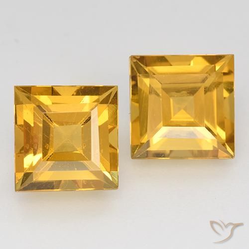 3.33ctw Naturel Doré foncé Citrine, Carré, VVS-VS
