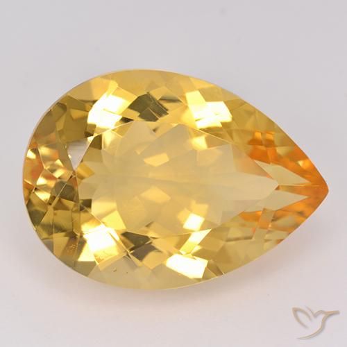 Citrine Doré naturelle En forme de poire, 10.43 ct, VVS-VS
