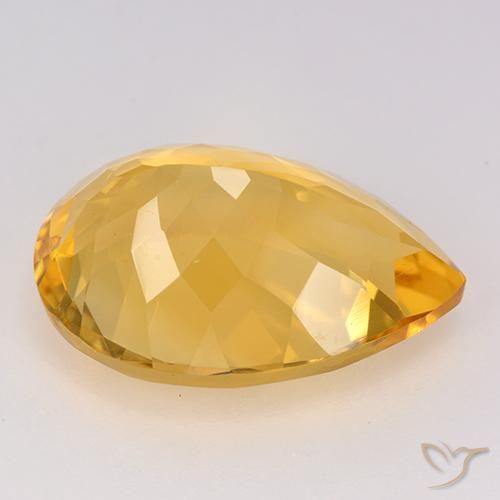 Citrine Doré naturelle En forme de poire, 10.43 ct, VVS-VS