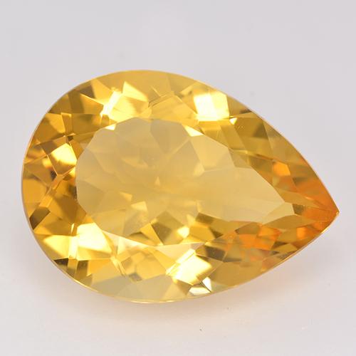 Citrine Doré moyen naturelle En forme de poire, 10.04 ct, VVS