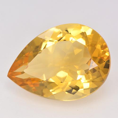 Citrine Doré moyen naturelle En forme de poire, 10.04 ct, VVS