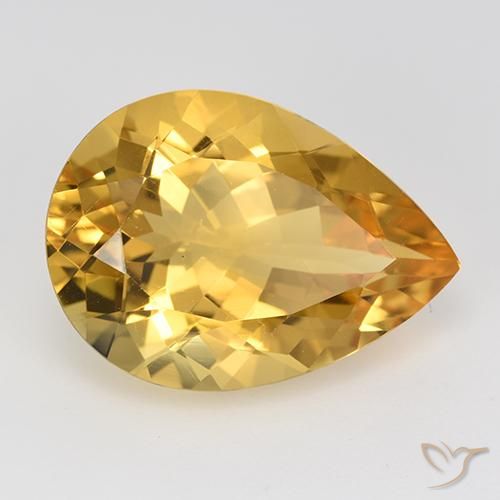Citrine Or moyen naturelle En forme de poire, 9.66 ct, VVS-VS