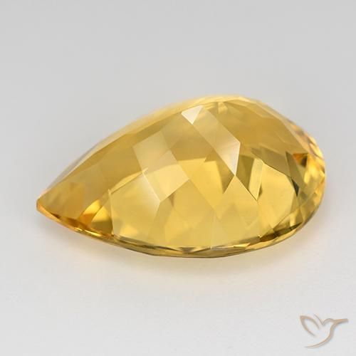 Citrine Or moyen naturelle En forme de poire, 9.66 ct, VVS-VS