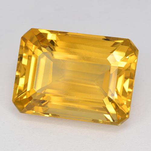 Citrine Doré foncé naturelle Taille émeraude, 16.85 ct, VVS-VS