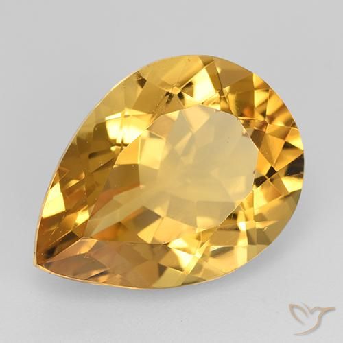 Citrine Orange-or naturelle En forme de poire, 7.93 ct, VVS-VS