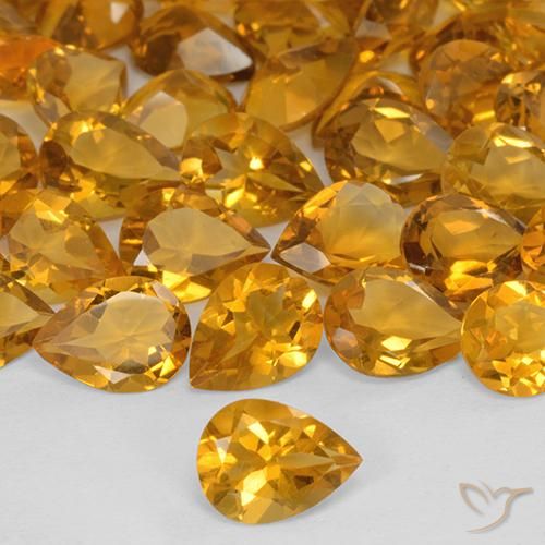 0.93ct Naturel Orange moyen Citrine, En forme de poire, VVS-VS
