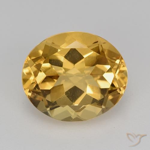 Citrine Doré moyen-foncé naturelle ovale, 4.33 ct, VVS-VS