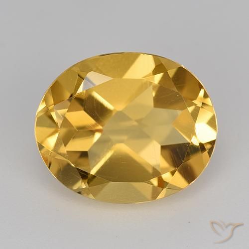 Citrine Doré moyen-foncé naturelle ovale, 4.43 ct, VVS-VS