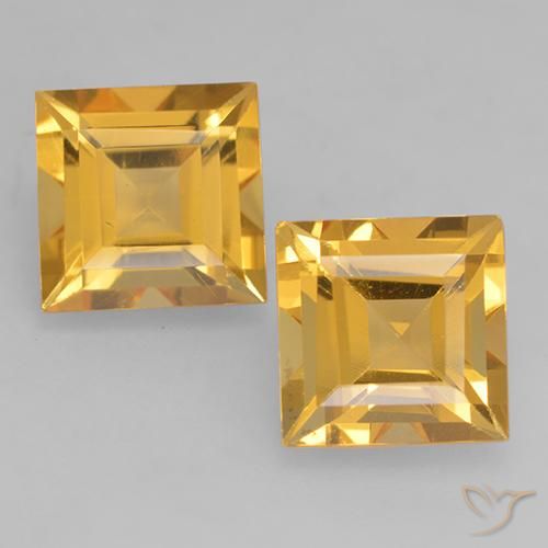 3.22ctw Naturel Doré vif Citrine, Carré, VS