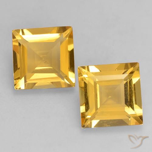 2.98ctw Naturel Doré vif Citrine, Carré, VS