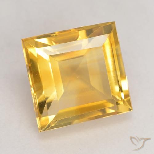 Citrine Doré naturelle Carré, 3.30 ct, VVS-VS