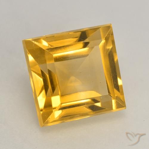 Citrine Doré naturelle Carré, 3.11 ct, VVS-VS