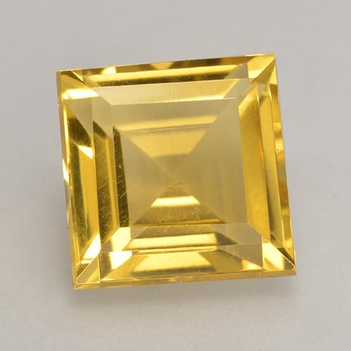 Citrine doré naturelle carré, 3,72 ct, VVS-VS