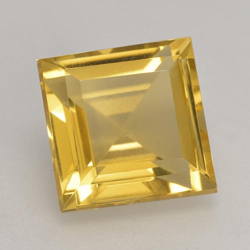 Citrine doré naturelle carré, 3,72 ct, VVS-VS