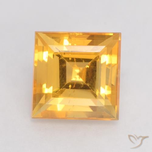 3.68ct Naturel Doré vif Citrine, Carré, VS