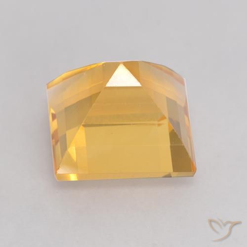 Citrine Doré vif naturelle Carré, 3.68 ct, VS