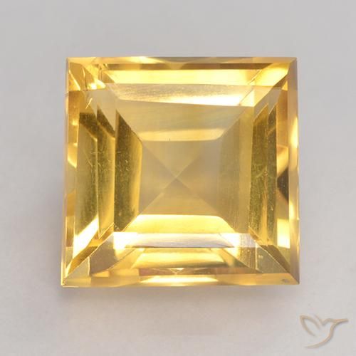 3.59ct Naturel Or moyen Citrine, Carré, VS