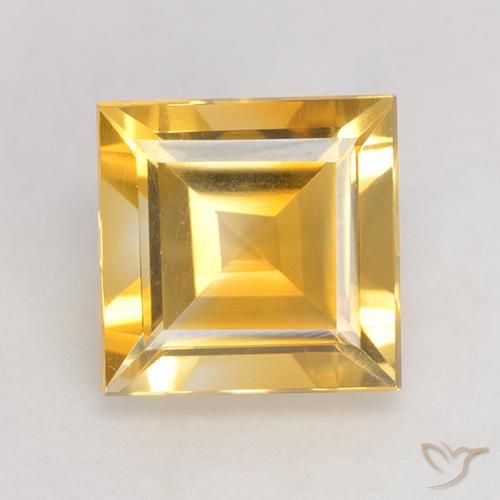 Citrine Or moyen naturelle Carré, 3.31 ct, VS