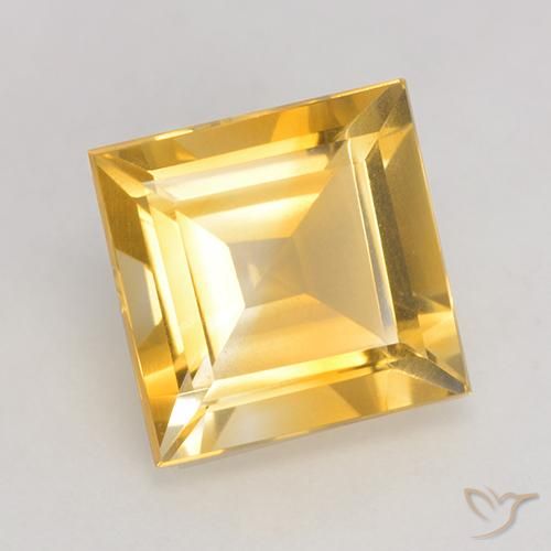 Citrine Or moyen naturelle Carré, 3.31 ct, VS