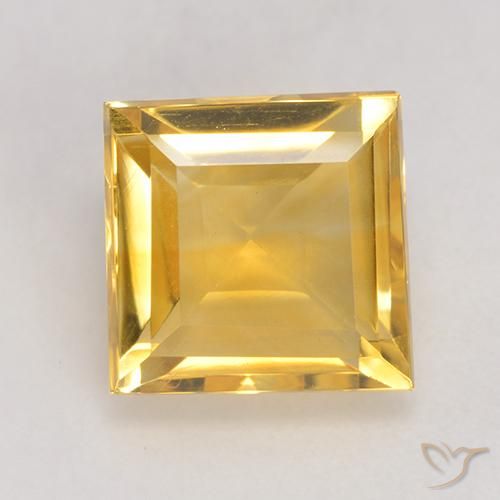 3.56ct Naturel Doré Citrine, Carré, VVS-VS