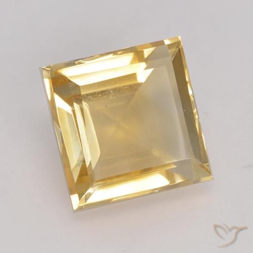 Citrine Or naturelle Carré, 3.43 ct, VVS-VS