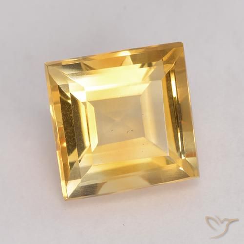 Citrine Or naturelle Carré, 2.94 ct, VVS-VS