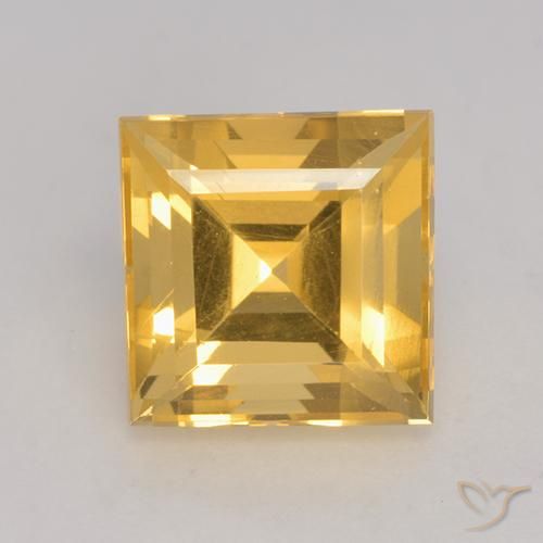Citrine Or moyen naturelle Carré, 3.75 ct, VS