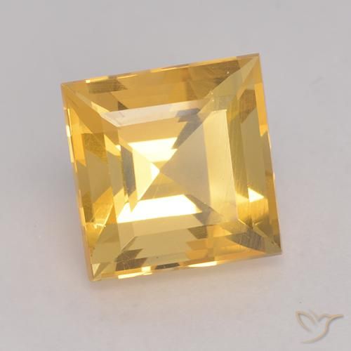 Citrine Or moyen naturelle Carré, 3.75 ct, VS