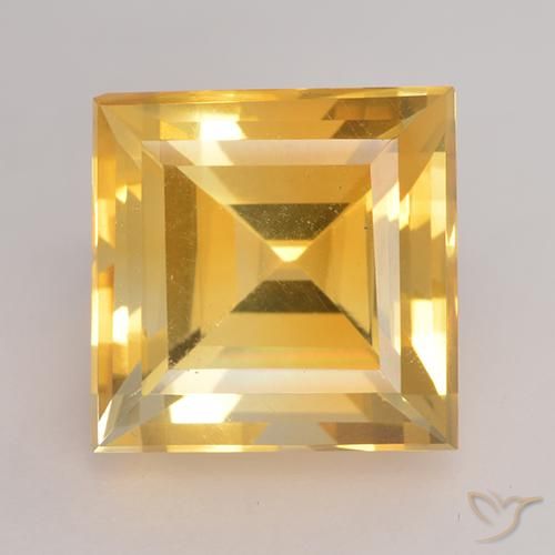 Citrine Or moyen naturelle Carré, 3.45 ct, VVS-VS
