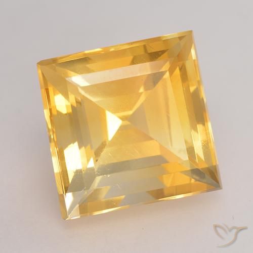 Citrine Or moyen naturelle Carré, 3.45 ct, VVS-VS