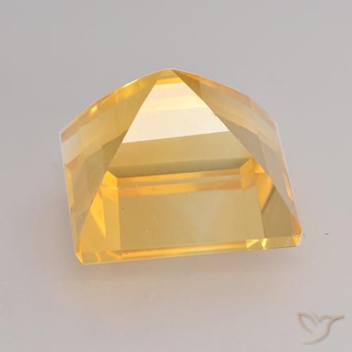 Citrine Or moyen naturelle Carré, 3.45 ct, VVS-VS