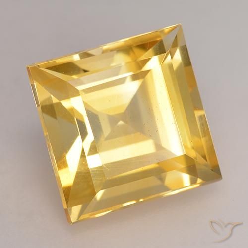 Citrine Or moyen naturelle Carré, 3.49 ct, VS