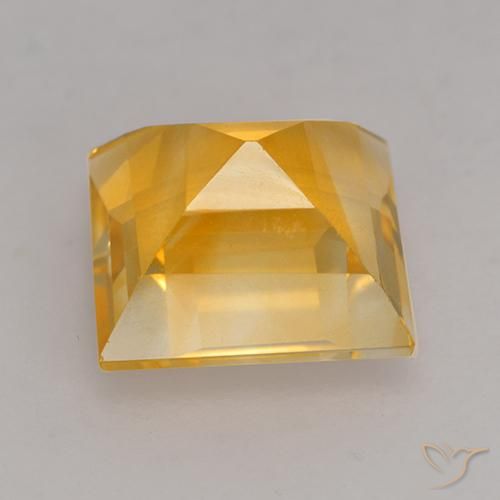 Citrine Doré moyen naturelle Carré, 2.91 ct, VVS-VS