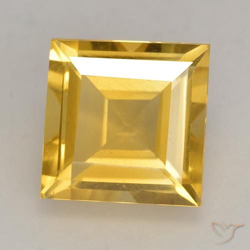 Citrine Doré vif naturelle Carré, 3.39 ct, VS