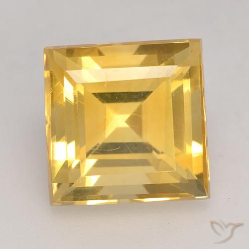 Citrine Or moyen naturelle Carré, 3.66 ct, VVS-VS