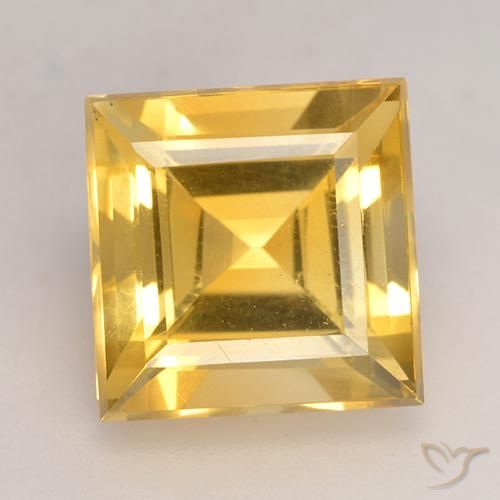 Citrine Doré vif naturelle Carré, 3.71 ct, VS