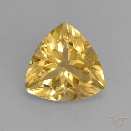 2.11ct Naturel Orange Doré Citrine, Trillion, VVS-VS