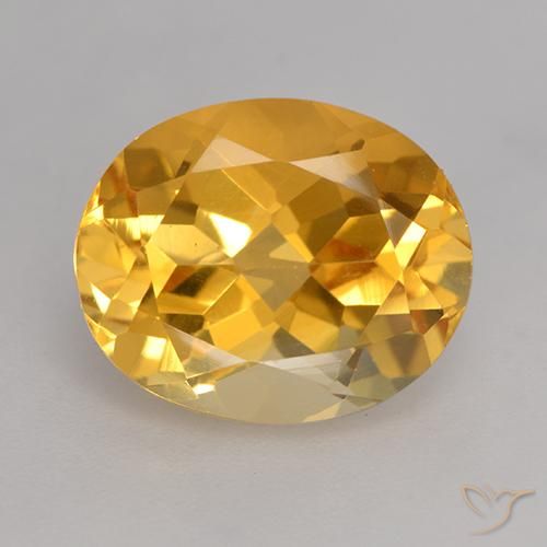 Citrine Orange-or moyen-léger naturelle ovale, 3.81 ct, VVS-VS
