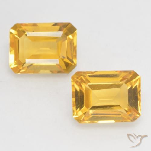 3.32ctw Naturel Or moyen Citrine, Taille émeraude, VVS-VS