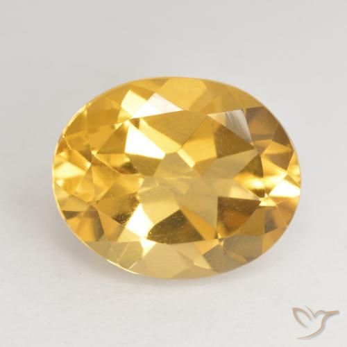 Citrine Or moyen naturelle ovale, 3.17 ct, VVS-VS