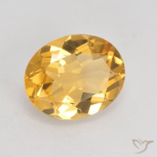 Citrine Or moyen naturelle ovale, 2.96 ct, VVS-VS