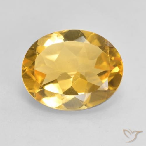 Citrine Orange doré profond naturelle ovale, 3.06 ct, VVS-VS