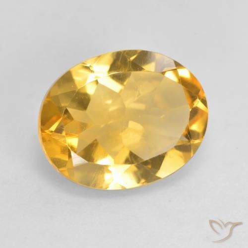 Citrine Orange doré profond naturelle ovale, 3.06 ct, VVS-VS