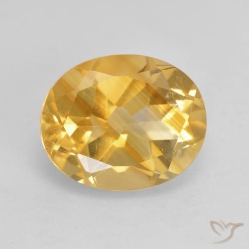 Citrine Orange doré profond naturelle ovale, 3.73 ct, VS