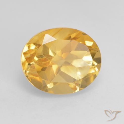 Citrine Orange doré profond naturelle ovale, 3.79 ct, VS