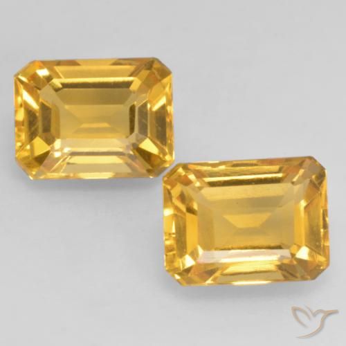 3.38ctw Naturel Orange doré profond Citrine, Taille émeraude, VVS-VS