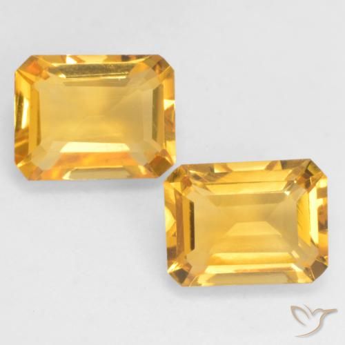 2.96ctw Naturel Doré foncé Citrine, Taille émeraude, VVS-VS