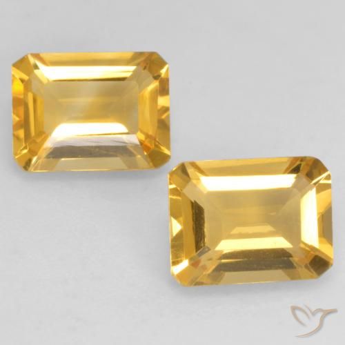2.67ctw Naturel Doré profond Citrine, Taille émeraude, VVS-VS
